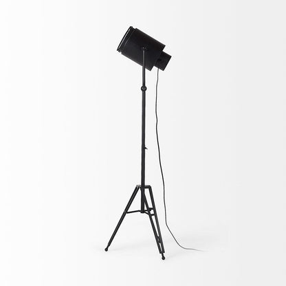 Mercana - Debdou 22L x 22W x 61H Black and White Metal Adjustable Cinema-Style Floor Lamp - 69381 view 11