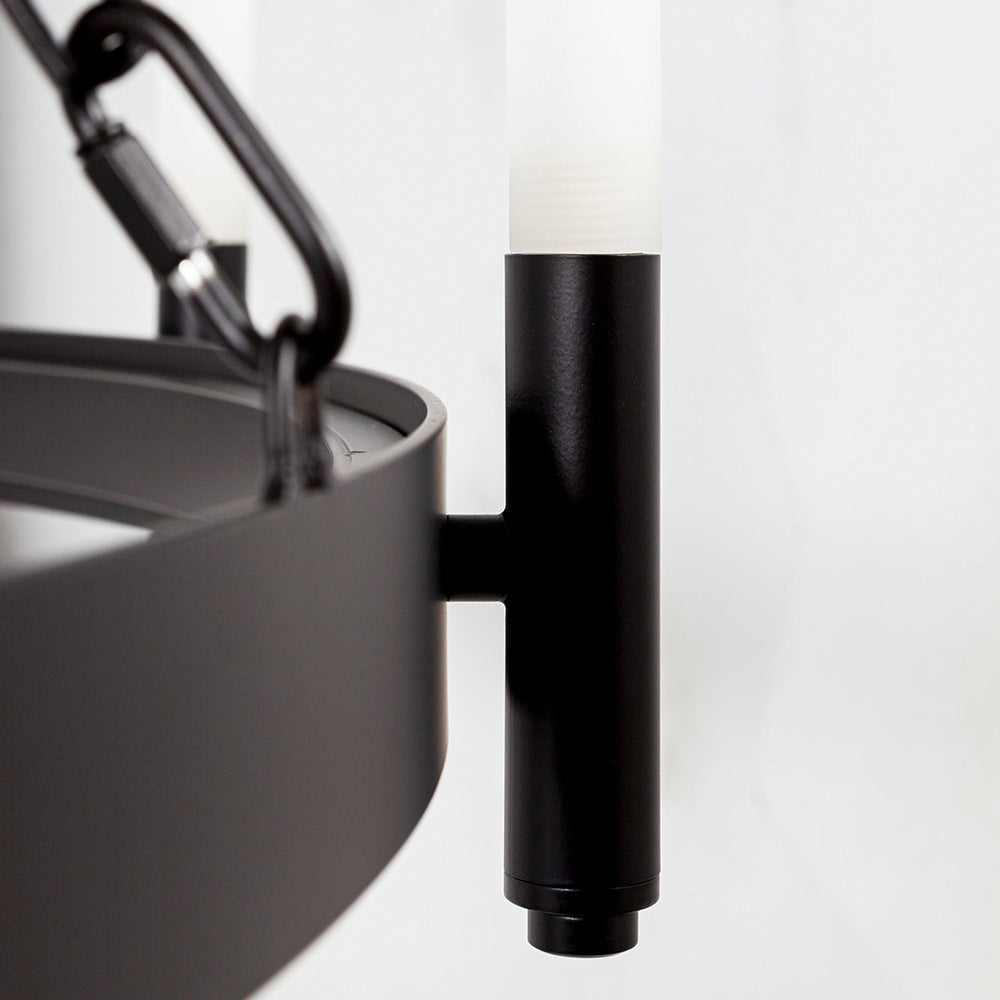 Mercana - Decamp I 47.2"x36.2" Black Metal Chassis Glass Tube Twelve Light Chandelier - 68594_CLOSEOUT view 8