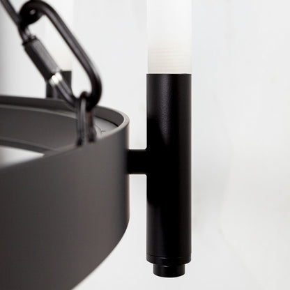 Mercana - Decamp I 47.2"x36.2" Black Metal Chassis Glass Tube Twelve Light Chandelier - 68594_CLOSEOUT view 8