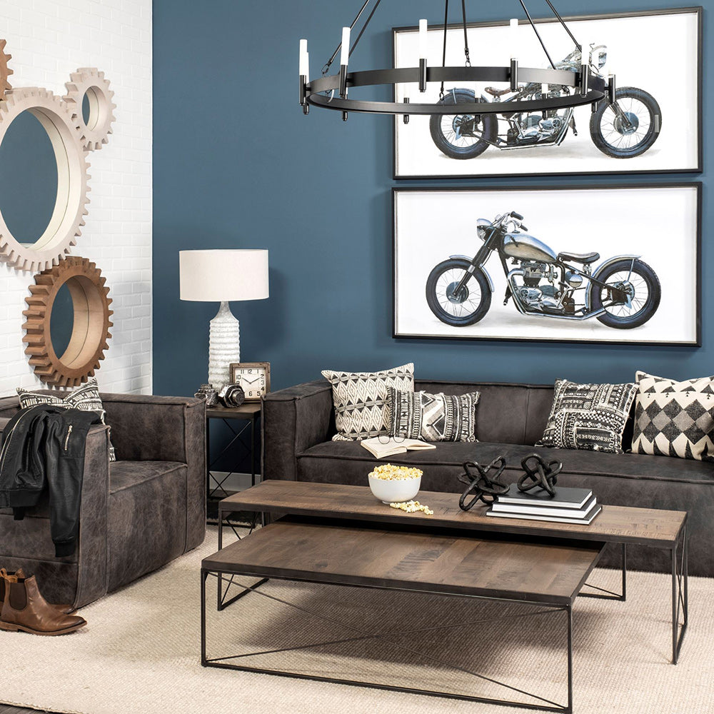 Mercana - Decamp I 47.2"x36.2" Black Metal Chassis Glass Tube Twelve Light Chandelier - 68594_CLOSEOUT view 9