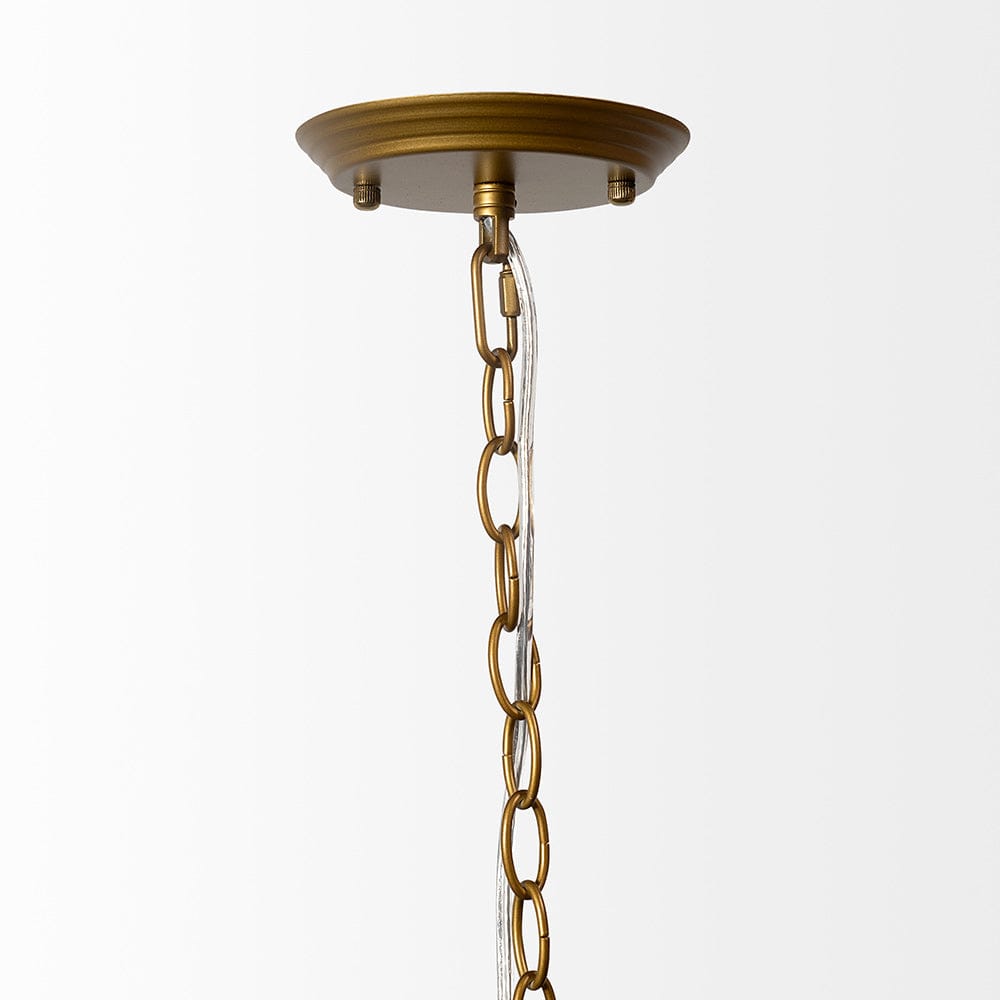 Mercana - Decamp II 47.2"x36.2" Gold Metal Chassis Glass Tube Twelve Light Chandelier - 68595_CLOSEOUT view 3