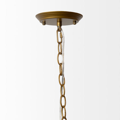 Mercana - Decamp II 47.2"x36.2" Gold Metal Chassis Glass Tube Twelve Light Chandelier - 68595_CLOSEOUT view 3
