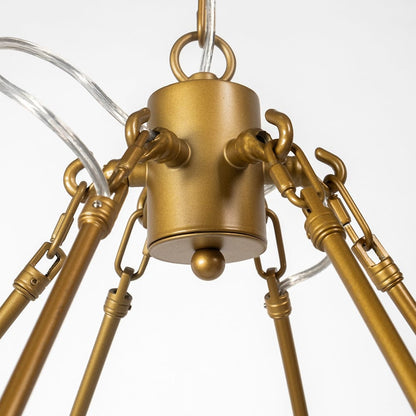 Mercana - Decamp II 47.2"x36.2" Gold Metal Chassis Glass Tube Twelve Light Chandelier - 68595_CLOSEOUT view 4