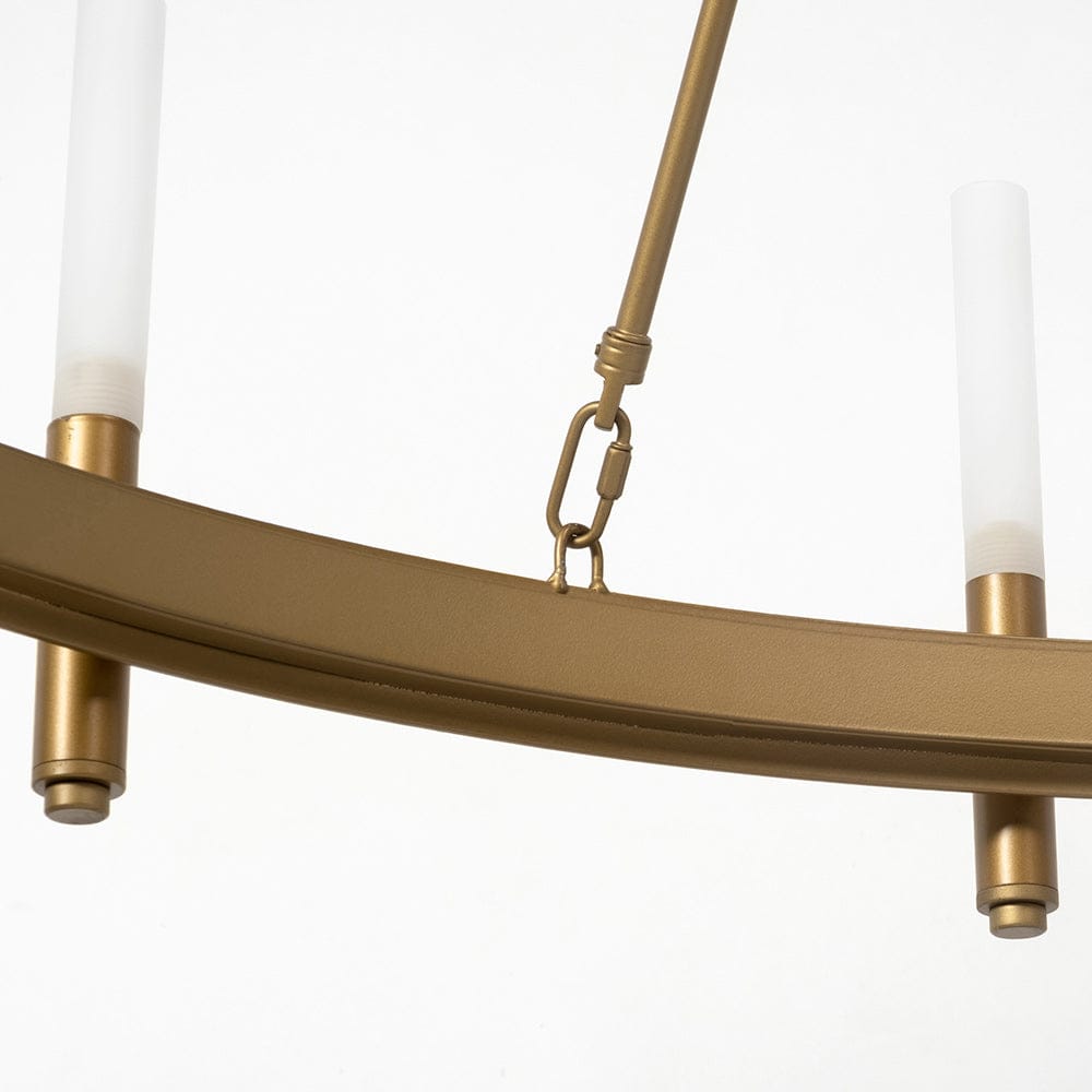 Mercana - Decamp II 47.2"x36.2" Gold Metal Chassis Glass Tube Twelve Light Chandelier - 68595_CLOSEOUT view 8