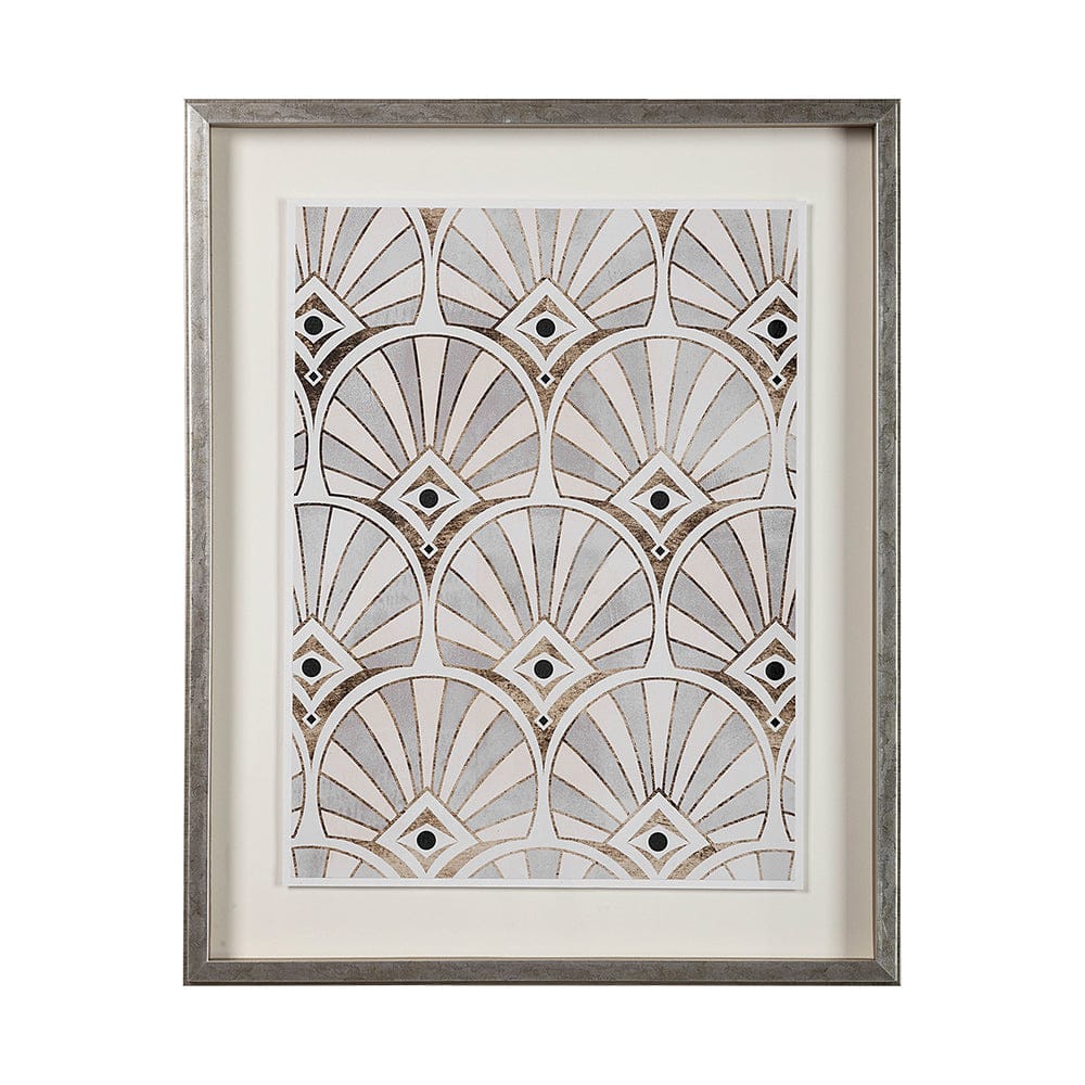 Mercana - Deco Patterning I by Victoria Barnes a Hand Embellished Textured Framed Art Print Matted under Glass - 13697 view 1