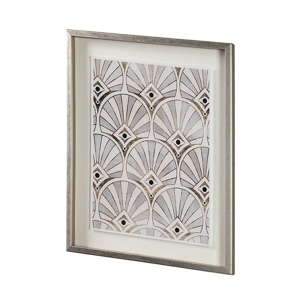 Mercana - Deco Patterning I by Victoria Barnes a Hand Embellished Textured Framed Art Print Matted under Glass - 13697 view 2
