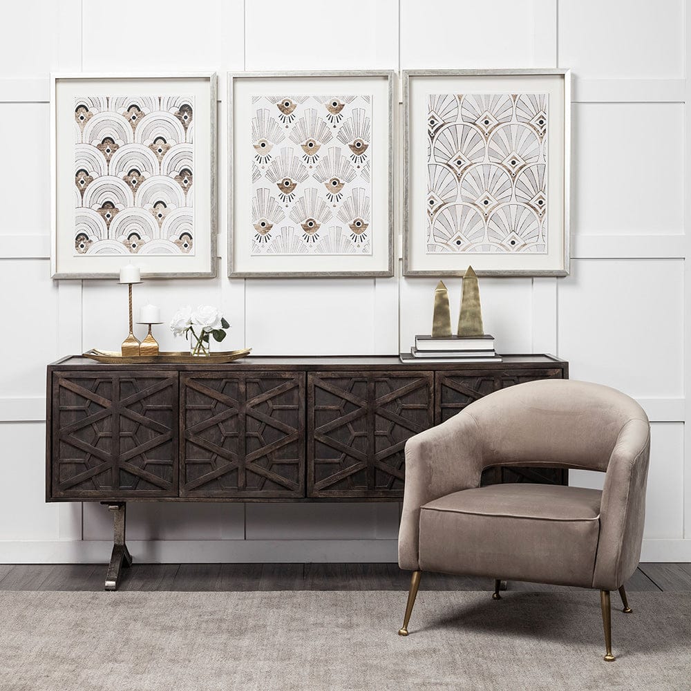 Mercana - Deco Patterning I by Victoria Barnes a Hand Embellished Textured Framed Art Print Matted under Glass - 13697 view 8