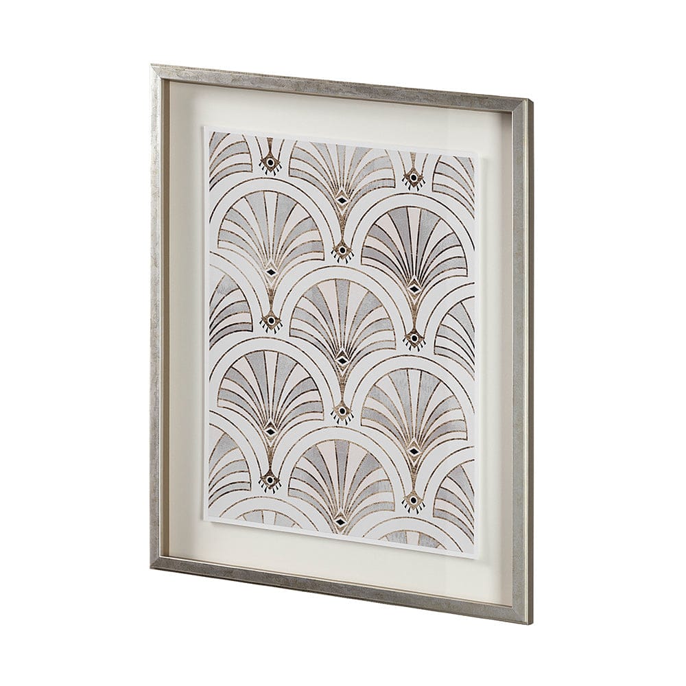 Mercana - Deco Patterning II by Victoria Barnes Hand Embellished Textured Framed Art Print Matted under Glass - 13698 view 2