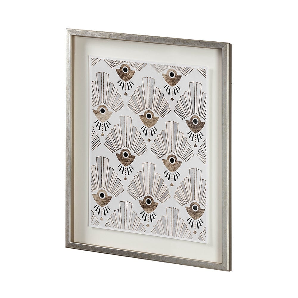 Mercana - Deco Patterning III by Victoria Barnes Hand Embellished Textured Framed Art Print Matted under Glass - 13699 view 2