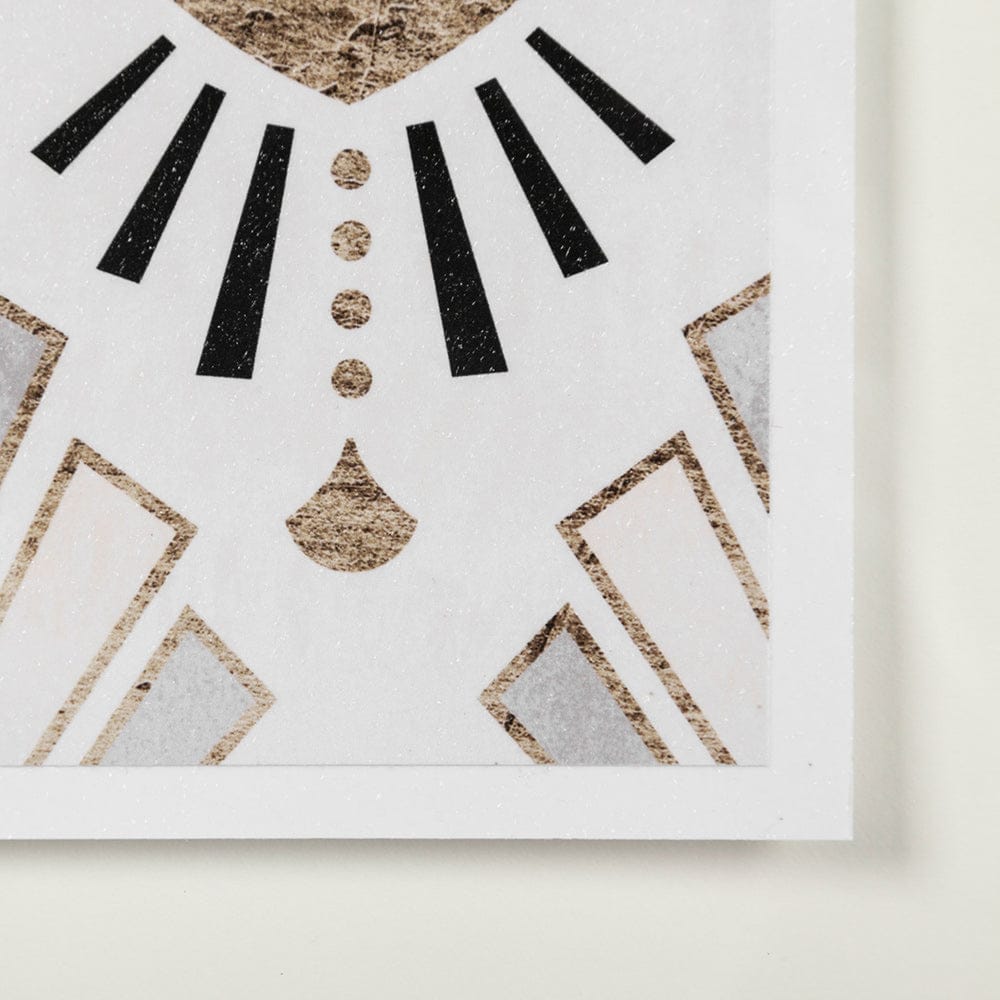 Mercana - Deco Patterning III by Victoria Barnes Hand Embellished Textured Framed Art Print Matted under Glass - 13699 view 6