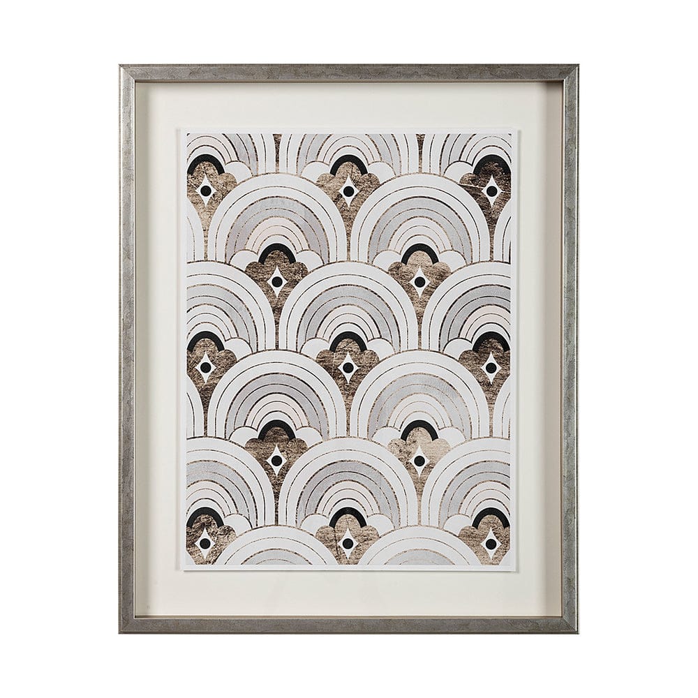 Mercana - Deco Patterning IV by Victoria Barnes Hand Embellished Textured Framed Art Print Matted under Glass - 13700 view 1