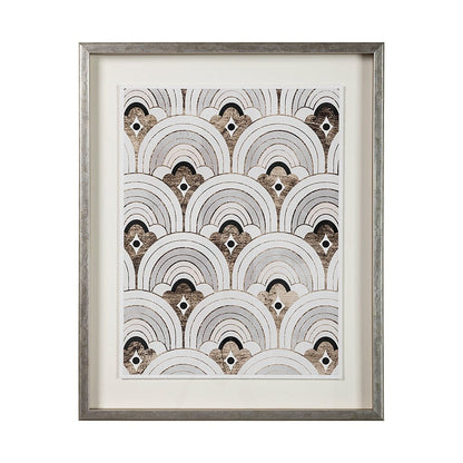 Mercana - Deco Patterning IV by Victoria Barnes Hand Embellished Textured Framed Art Print Matted under Glass - 13700 view 1