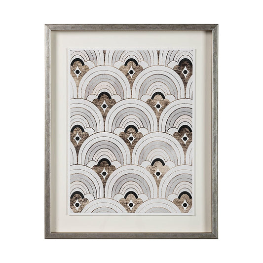 Mercana - Deco Patterning IV by Victoria Barnes Hand Embellished Textured Framed Art Print Matted under Glass - 13700 view 1
