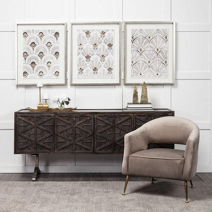 Mercana - Deco Patterning IV by Victoria Barnes Hand Embellished Textured Framed Art Print Matted under Glass - 13700 view 8