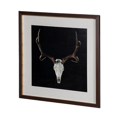 Mercana - Deer Skull by Chris Dunker a Hand Embelished Textured Framed Art Print Matted under Glass - 13170 view 2