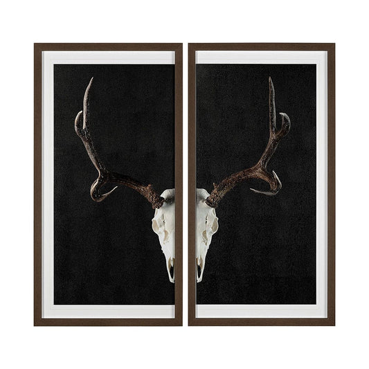 Mercana - Deer Skull-L by Chris Dunker a Hand Embellished Textured Framed Art Print Matted under Glass - 13166 view 1