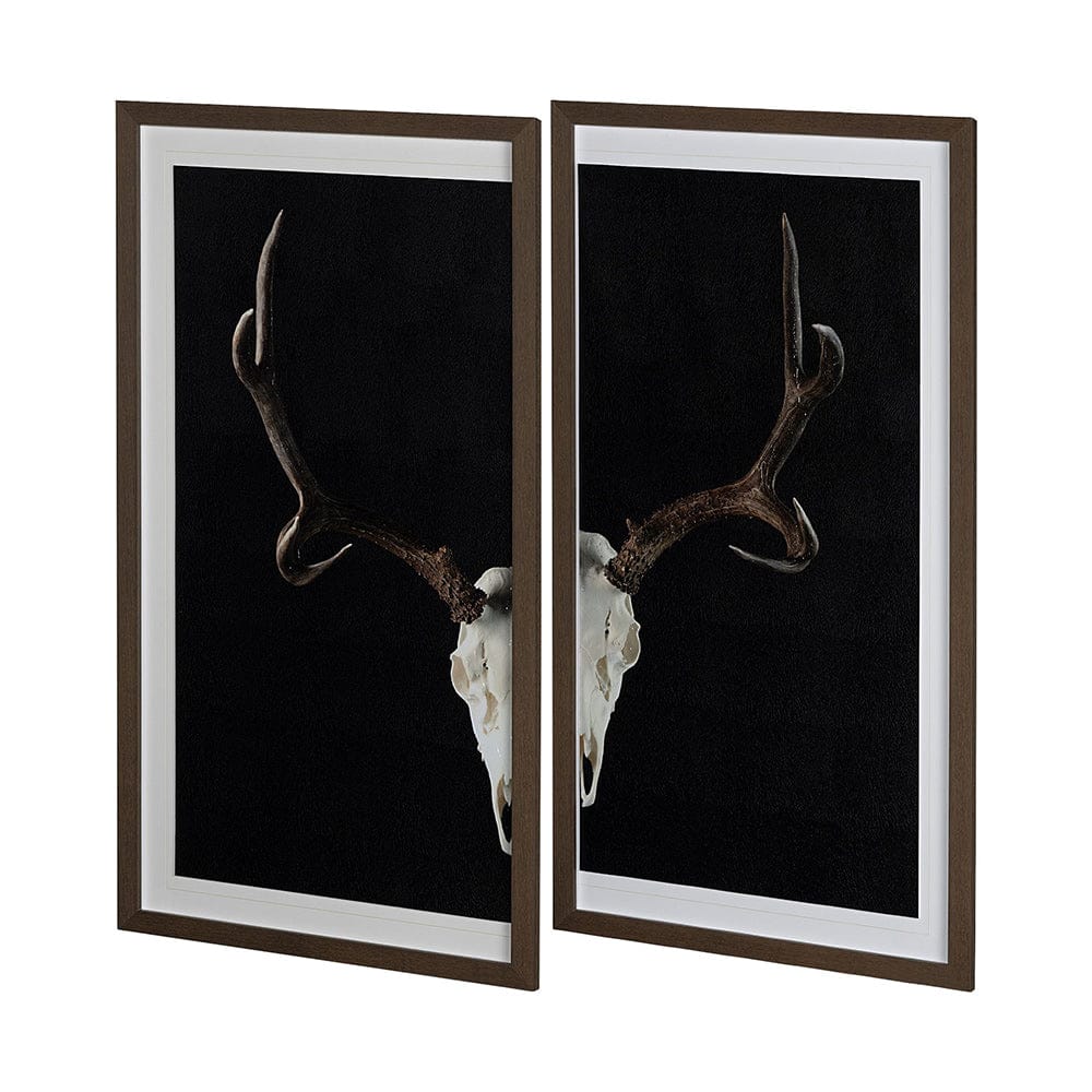 Mercana - Deer Skull-L by Chris Dunker a Hand Embellished Textured Framed Art Print Matted under Glass - 13166 view 2