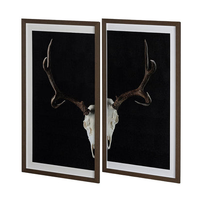 Mercana - Deer Skull-L by Chris Dunker a Hand Embellished Textured Framed Art Print Matted under Glass - 13166 view 2