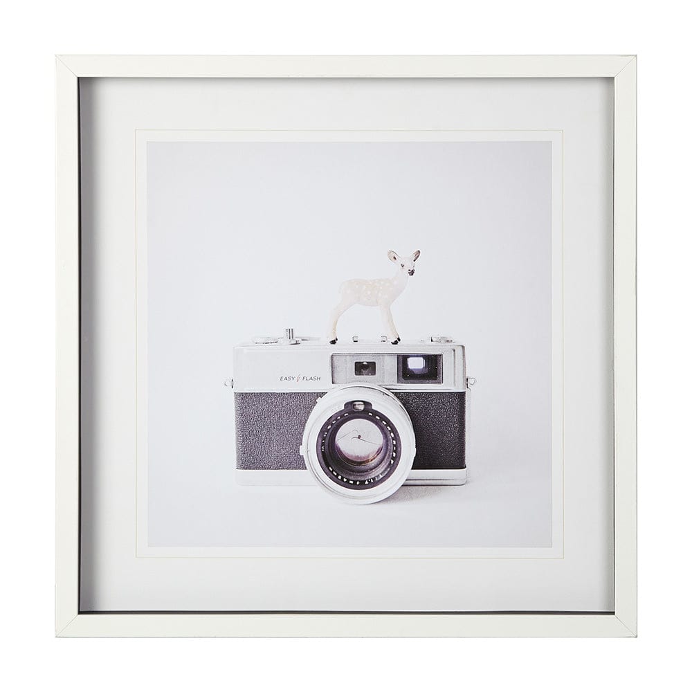 Mercana - Deer & Vintage Camera by Susannah Tucker Photography a Framed Art Print Matted under Glass - 12076 view 1
