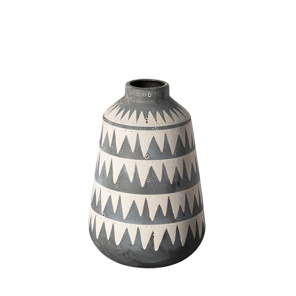 Mercana - Delaney Large Gray Patterned Ceramic Vase - 68780_CLOSEOUT view 1
