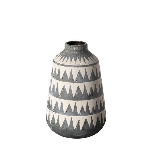 Mercana - Delaney Large Gray Patterned Ceramic Vase - 68780_CLOSEOUT view 1
