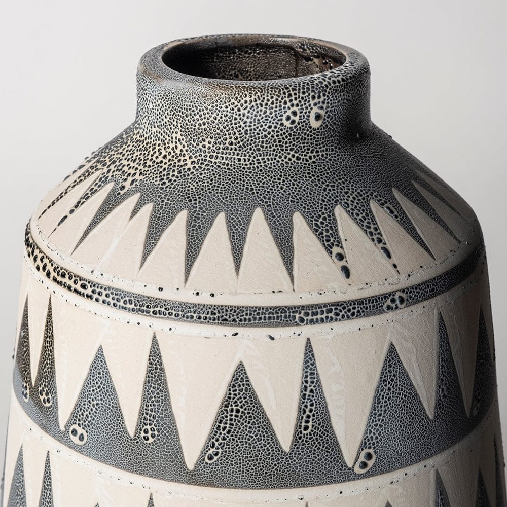 Mercana - Delaney Large Gray Patterned Ceramic Vase - 68780_CLOSEOUT view 7