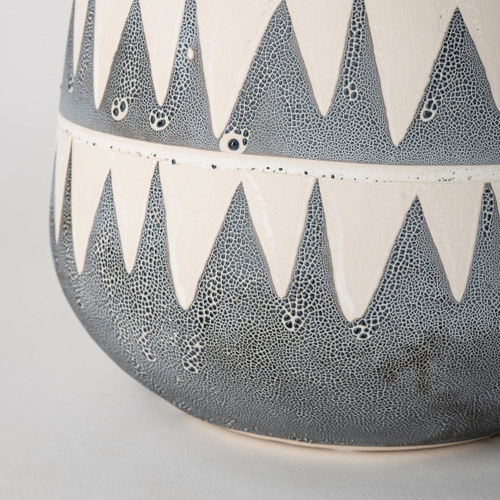 Mercana - Delaney Large Gray Patterned Ceramic Vase - 68780_CLOSEOUT view 8