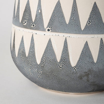 Mercana - Delaney Large Gray Patterned Ceramic Vase - 68780_CLOSEOUT view 8