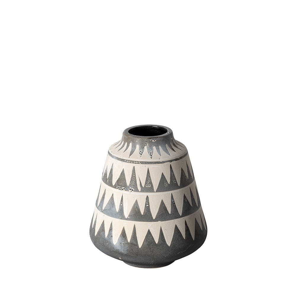 Mercana - Delaney Small Gray Patterned Ceramic Vase - 68779 view 1