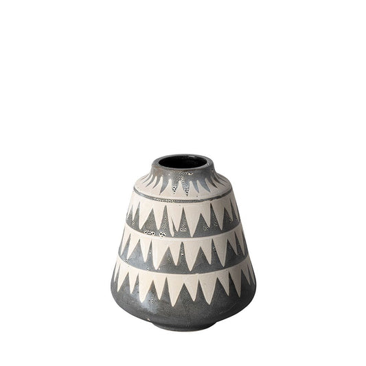 Mercana - Delaney Small Gray Patterned Ceramic Vase - 68779 view 1