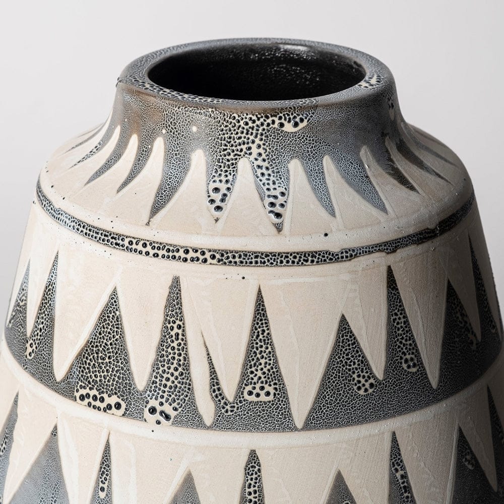 Mercana - Delaney Small Gray Patterned Ceramic Vase - 68779 view 7