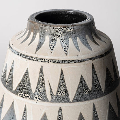 Mercana - Delaney Small Gray Patterned Ceramic Vase - 68779 view 7