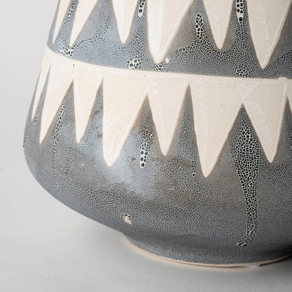 Mercana - Delaney Small Gray Patterned Ceramic Vase - 68779 view 8