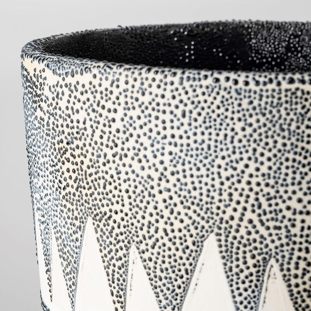 Mercana - Delaney Tall Gray Patterned Ceramic Vase - 68781 view 4