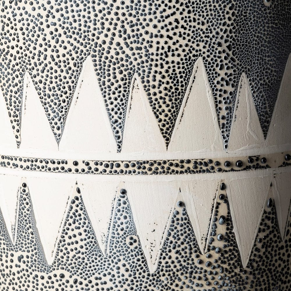Mercana - Delaney Tall Gray Patterned Ceramic Vase - 68781 view 5