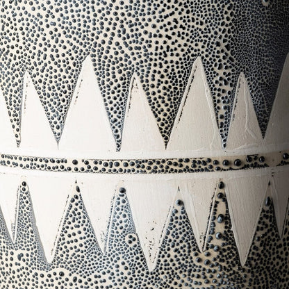 Mercana - Delaney Tall Gray Patterned Ceramic Vase - 68781 view 5