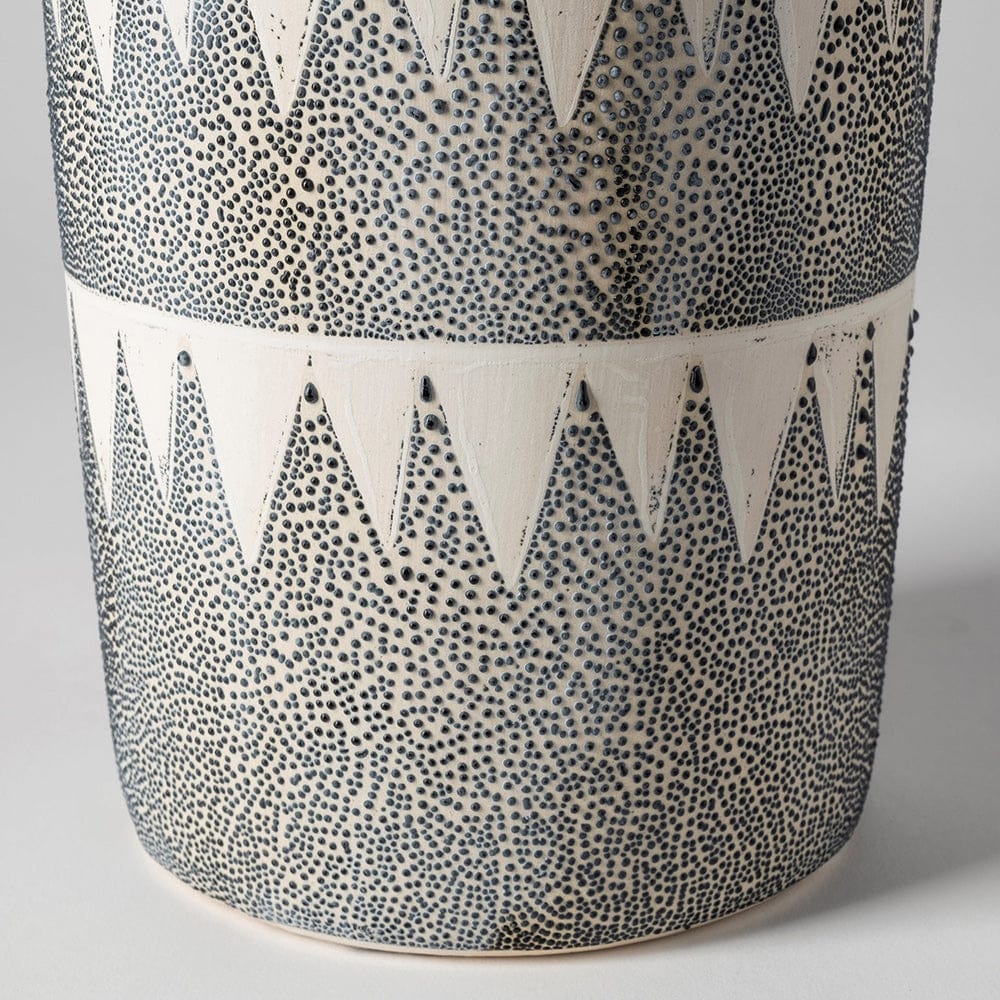 Mercana - Delaney Tall Gray Patterned Ceramic Vase - 68781 view 6