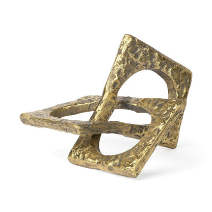 Mercana - Delaunay I Large 10L X9W Gold Hammered Metal Interlinked Patterned - 67808 view 1
