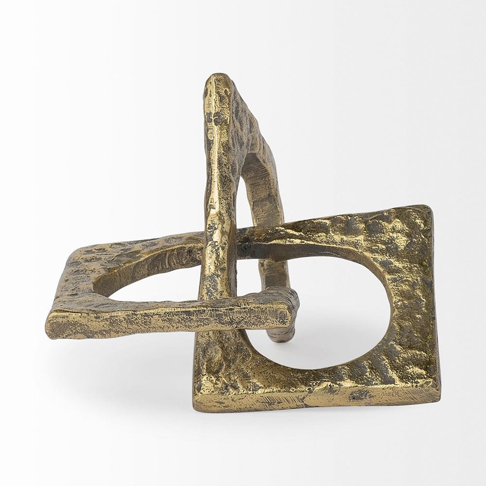 Mercana - Delaunay I Large 10L X9W Gold Hammered Metal Interlinked Patterned - 67808 view 4