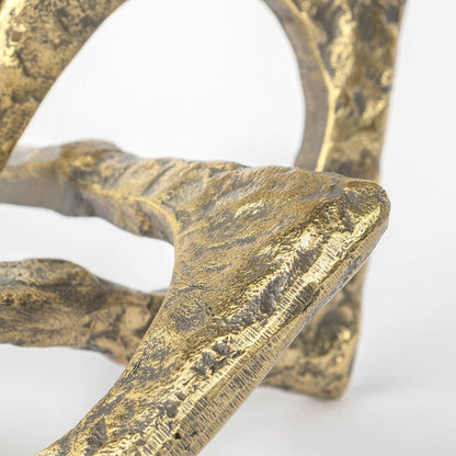 Mercana - Delaunay I Large 10L X9W Gold Hammered Metal Interlinked Patterned - 67808 view 5