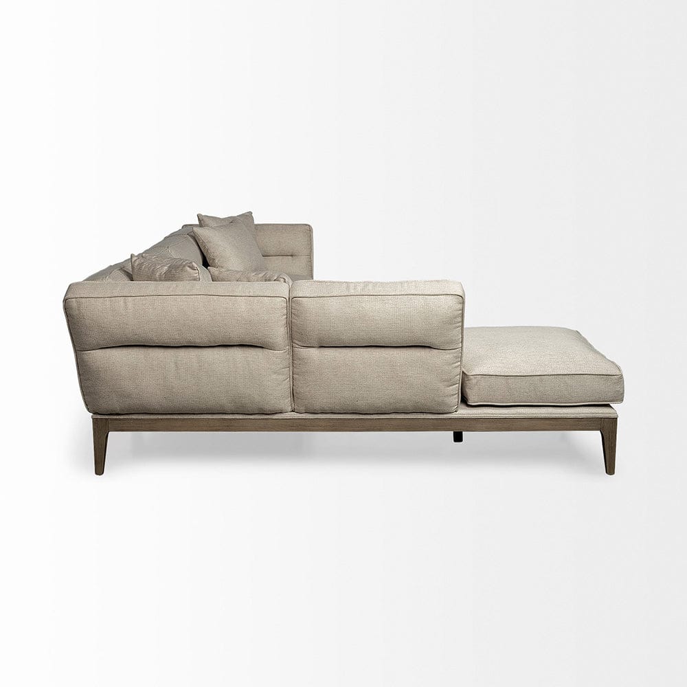 Mercana - Denali IV 121" Beige Upholstered Wooden Frame Left Four Seater Sectional - 68183-AB view 4