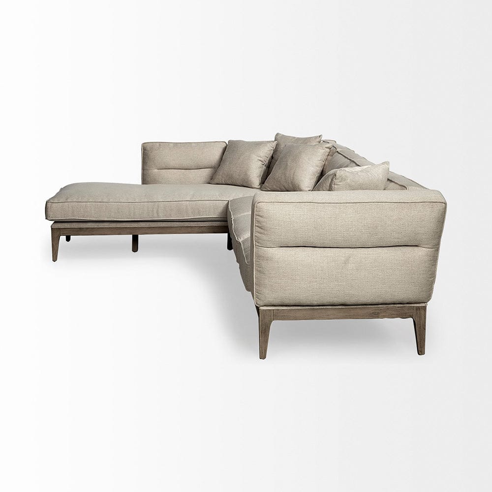 Mercana - Denali IV 121" Beige Upholstered Wooden Frame Left Four Seater Sectional - 68183-AB view 6