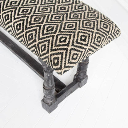 Mercana - Denison 55L x 14.5W Black Beige Woven Cushion Top W Black Wood Base Accent Bench - 50254_CLOSEOUT view 3