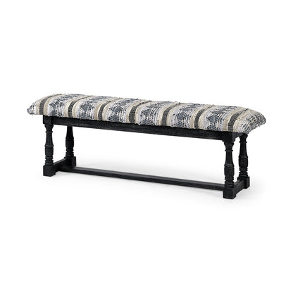 Mercana - Denison II 56L x 15W Black Wood Base Woven-Leather Cushion Top Accent Bench - 68461_CLOSEOUT view 1