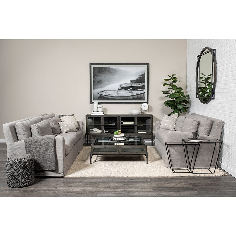 Mercana - Denly I 69 X 38.25 X 34.5 Flint Gray Slipcover Two Seater Sofa - 68717_CLOSEOUT view 3