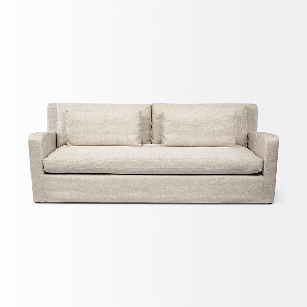Mercana - Denly II 92.5 X 38.25 X 34.5 Beige Slipcover Three Seater Sofa - 68702 view 2