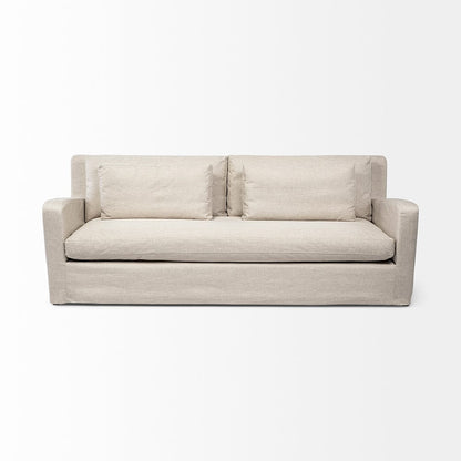 Mercana - Denly II 92.5 X 38.25 X 34.5 Beige Slipcover Three Seater Sofa - 68702 view 2