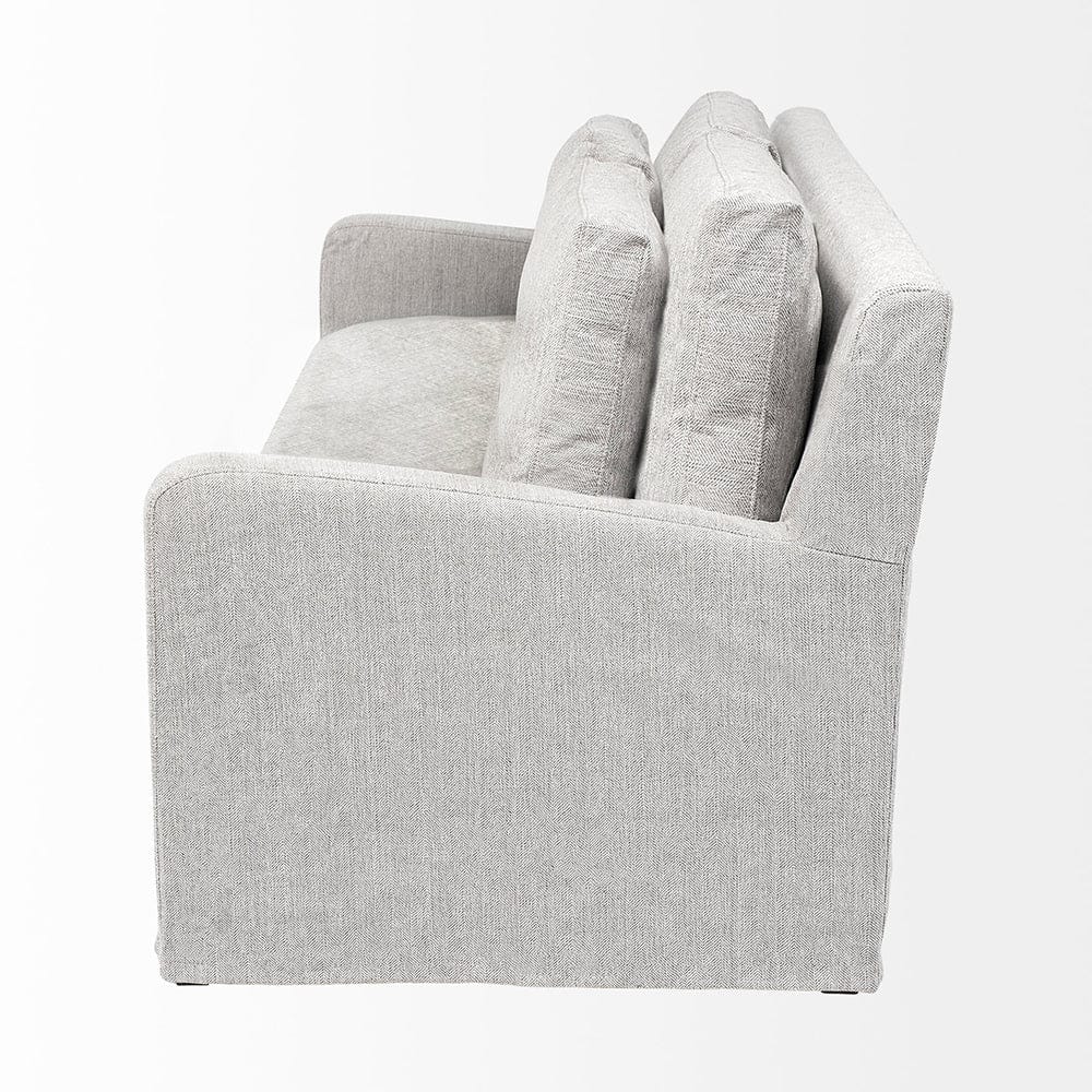 Mercana - Denly II 92.5 X 38.25 X 34.5 Frost Gray Slipcover Three Seater Sofa - 68722 view 8