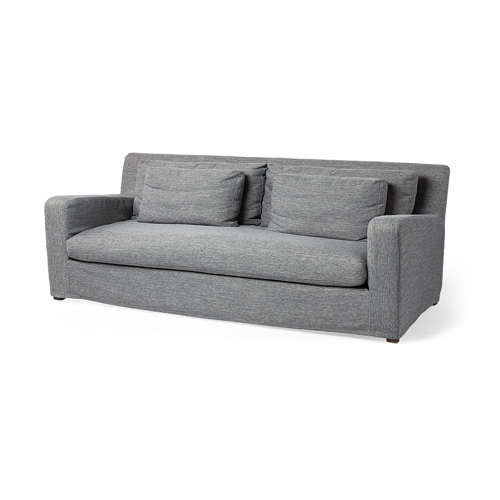 Mercana - Denly II 92" Casterock Gray Slipcover Three Seater Sofa - 68721_CLOSEOUT view 1