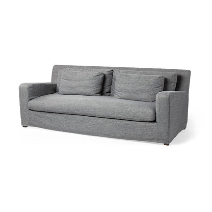 Mercana - Denly II 92" Casterock Gray Slipcover Three Seater Sofa - 68721_CLOSEOUT view 1